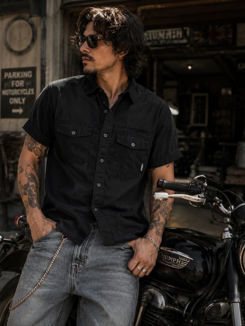 Alpinestars Black Short Sleeve Button-Down Work Shirt
